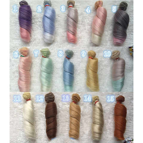 Mini Peluca de Pelo Liso para muñecas BJD, 15cm, Material de alta temperatura, accesorios de muñecas sintéticas ► Foto 1/6
