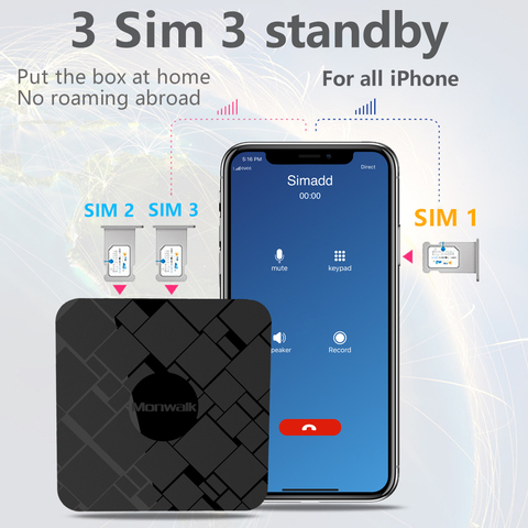 SIMadd-Tarjeta SIM 3 en el extranjero sin roaming, se activa en línea al mismo tiempo para iPhone 6/7/8/X iOS 7-12 SIM en casa, sin necesidad de llevar ► Foto 1/6
