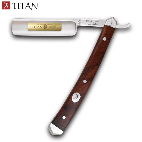 Envío Gratis Titan maquinilla de afeitar recta mango de madera hecho a mano de acero inoxidable balde ► Foto 1/6