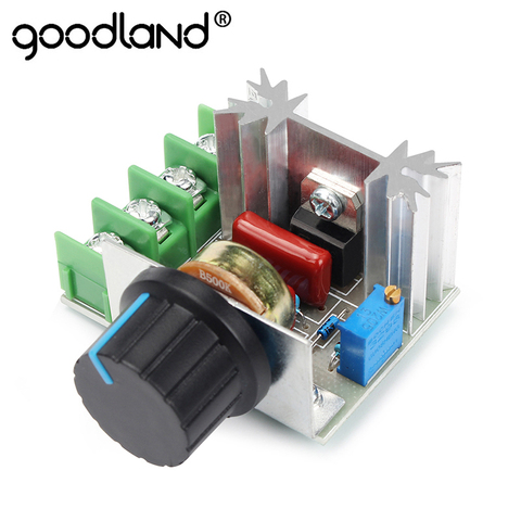 Goodland LED regulador de intensidad 220V regulador de voltaje 2000W controlador de velocidad SCR rectificador termostato para lámpara LED tira de luz LED ► Foto 1/6