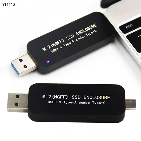 H1111Z M.2/SSD disco duro/HDD USB tipo C USB 3,0 Disco Duro carcasa disco duro externo caso para 2230, 2242 GB SSD M2 ► Foto 1/6