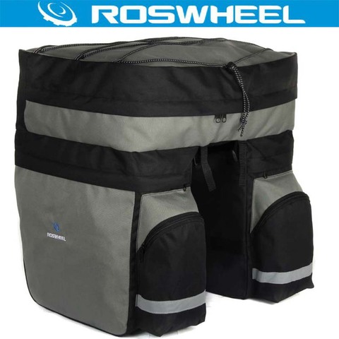 ROSWHEEL-alforja trasera 3 en 1 para bicicleta de montaña y carretera, cesta de gran capacidad de 60L, doble lateral ► Foto 1/6