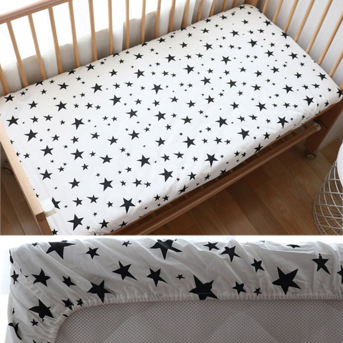 Bebé equipado hoja para los recién nacidos de algodón suave cuna hoja de cama para los niños Funda de colchón Protector de 130x70 cm permitir personalizado ► Foto 1/6