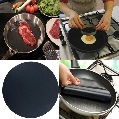 Tapete redondo antiadherente para sartén, lámina de cocina Wok, almohadilla para hornear, tapete para hornear barbacoa, diámetro de 24cm, herramienta de cocina, 2 uds. ► Foto 1/6