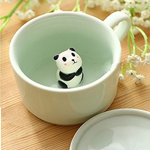 Tazas de cerámica 3D para café, té de la leche, Animal Morning, con panda dentro, el mejor regalo para bodas y cumpleaños ► Foto 1/6