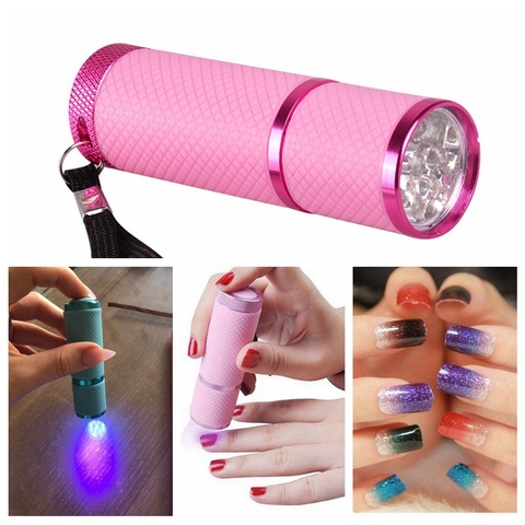 Mini Led UV luz UV lámpara LED para secado de uñas para uñas de Gel 9 LED linterna portabilidad secador de uñas máquina de uñas de arte UV Luz ► Foto 1/6