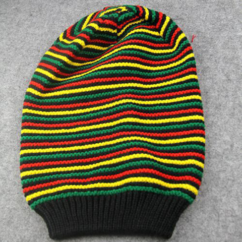 Nuevo estilo Bob Marley gorro Reggae jamaicano Pom pasamontañas holgado sombrero de ala de algodón de invierno más cálido Visor Gorro con rayas 2022 ► Foto 1/3