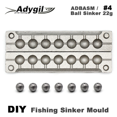 Adygil DIY bolas de pesca Sinker molde ADBASM/#4 bola plomada 22G 7 cavidades ► Foto 1/5