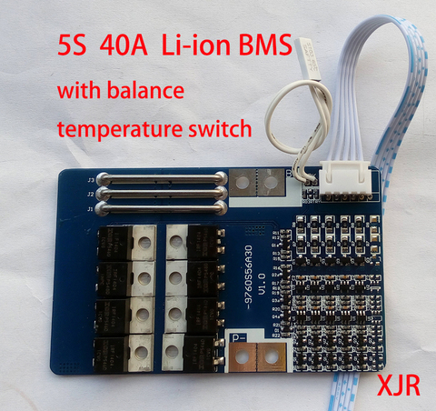 5S 40A lipo polímero de litio BMS/PCM/PCB Placa de protección de batería para 5 paquetes 18650 batería Li-ion celda w/Balance ► Foto 1/6