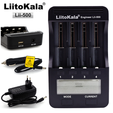 Liitokala Lii-500/Lii-202/Lii-100/Lii-300 1,2 V/3,7 V 18650/26650/18350/16340/18500/AA/AAA batería NiMH de litio cargador lii500 ► Foto 1/6