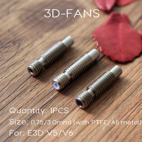 1pc E3D calor romper salida Hotend garganta M6 M6 para 1,75mm/filamento de 3,0mm de acero inoxidable 3D impresora para E3D V6 y e3d v5 ► Foto 1/1