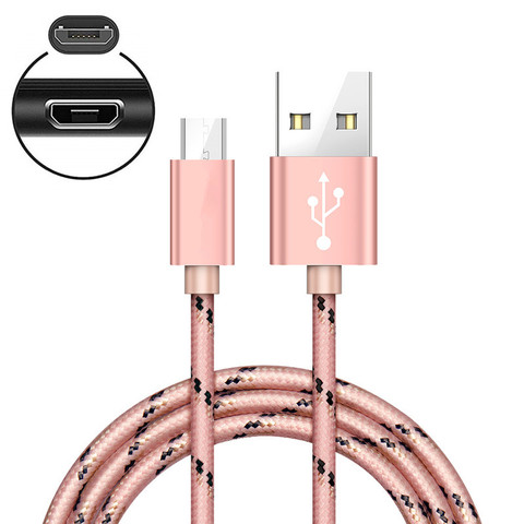 Cable Micro USB 2A de carga rápida para Samsung, Huawei, Xiaomi, LG, Tablet, teléfono móvil Android, Cargador USB, cables de nailon ► Foto 1/6