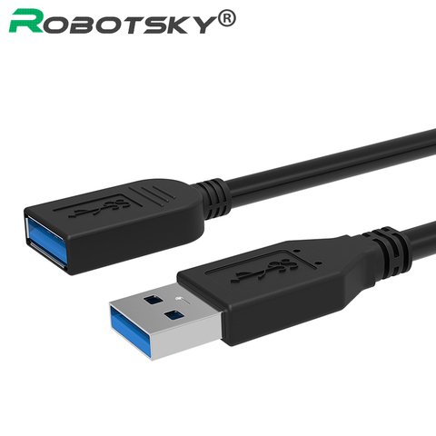 Robotsky-Cable de extensión USB Universal, conector adaptador USB 3,0 macho A USB3.0 hembra A Cable de sincronización de datos para teclados y ratones ► Foto 1/6