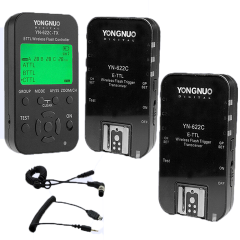 YONGNUO Wireless TTL disparador Flash YN622 YN-622C II C-TX KIT de sincronización a alta velocidad HSS 1/8000 S para Canon 500D 60D 7D 5 DIII ► Foto 1/6