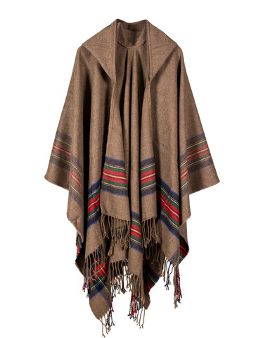 2022 Otoño e Invierno estolas mujeres de punto Poncho con capucha de cárdigan extragrande manta Mantón largo bufanda de Pashmina ► Foto 1/6