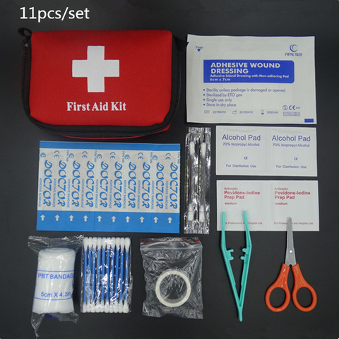 11 unids/set caliente venta de emergencia Survival Kit de primeros auxilios las Mini Kit de viaje deportes y Home Medical Bag exterior coche Kit de primeros auxilios ► Foto 1/6