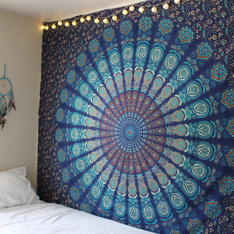 Tapiz de Mandala indio para colgar en la pared del hogar, esterilla de playa Bohemia, tapiz de Yoga, colcha, mantel de 210x148CM ► Foto 1/5