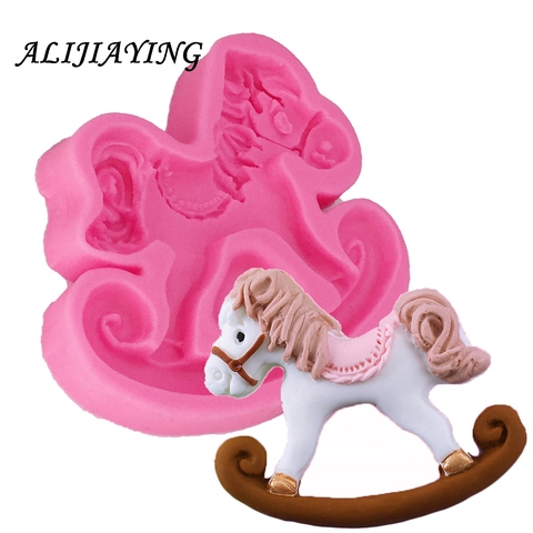 Moldes de silicona con forma de caballo troyano 3D para Fondant, utensilios de decoración para Pasteles de cumpleaños, 1 Uds., D0731 ► Foto 1/6