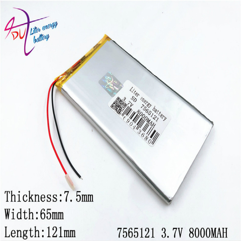 3,7 V 7800 mAh 7565121 polímero de litio li-po batería recargable para Diy e-libro Gps Dvd banco de potencia tablet Pc ► Foto 1/3