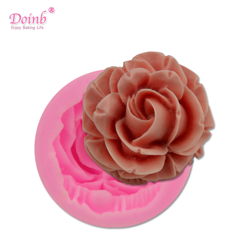 Bloom Rose-molde de silicona para pastel, molde 3D para Fondant de flores, gelatina para 