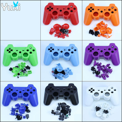 YuXi-carcasa completa para Sony PlayStation 3 PS3, kit de botones cromados y de color para mando inalámbrico, reemplazo de carcasa ► Foto 1/6