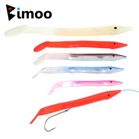 Bimoo 10 Uds carnada suave para peces Sabiki plataforma Anguila estilo de cebos de agua salada Señuelos de Pesca Lumo blanco Lumo verde rojo rosa azul de vuelta ► Foto 1/6