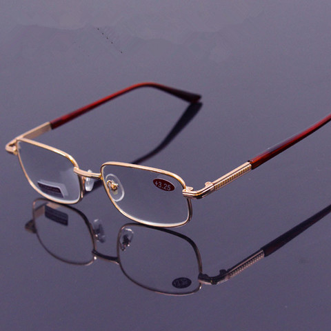 Gafas de lectura de Metal para hombre y mujer, lentes de cristal para miopía, presbicia + 0,50 A + 100 + 200 + 250 + 600 ► Foto 1/1