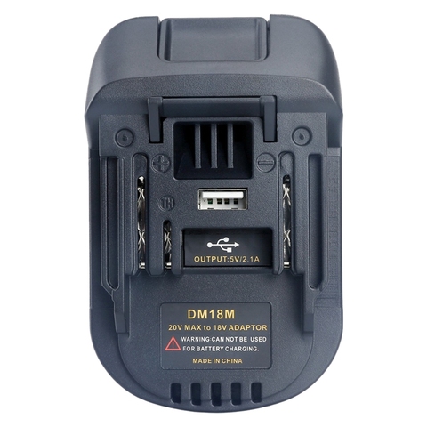 FULL-20V a 18V Conversión de batería Dm18M Li-Ion cargador adaptador de herramienta para Milwaukee Makita Bl1830 Bl1850 baterías ► Foto 1/6