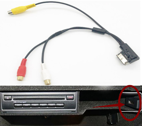 Coche AMI MDI MMI AUX Cable USB RCA Video en DVD de entrada de Audio AUX Cable de alambre para VW Audi A4 A6 A7 A8 Q5 Q7 ► Foto 1/4