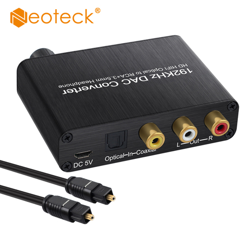 192 Khz Toslink SPDIF Convertidor de Digital a Analógico Con Control de Volumen para 3.5mm Jack RCA Soporte Dolby AC-3 DTS 5.1CH Para HDTV DVD ► Foto 1/6