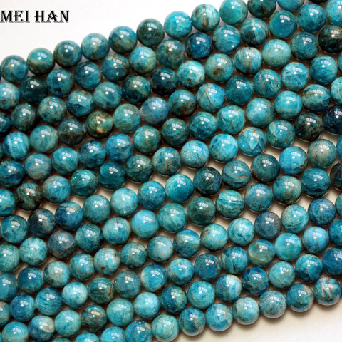 Meihan-set de cuentas de gemas para fabricación de joyería diy, 6 +-0,2mm, azul, sueltas, redondas, lisas, 2 hebras, venta al por mayor ► Foto 1/1