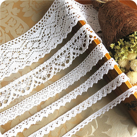 Cinta de encaje blanco guipur para bordado, 5 metros, accesorios hechos a mano, artesanía, decoración de boda ► Foto 1/6
