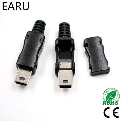Minicabezal USB 5 Pin T, conector macho, cubierta de plástico para bricolaje, Cable de datos SDA Línea alámbrica, 10 Uds. ► Foto 1/6