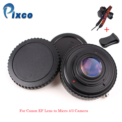 Pixco-AMPLIFICADOR DE VELOCIDAD DE Reductor Focal, accesorio adecuado para Canon EF, EOS a Micro 4/3, apertura ajustable, correas de cámara y tapa de lente, Clip en U ► Foto 1/1