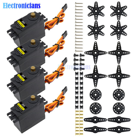 Motor de Metal Servo Digital RC, MG996 MG, 996R, MG996R, 4 Uds., alto par, helicóptero, coche, barco y torsión, coche RC 1/8 DIY ► Foto 1/6