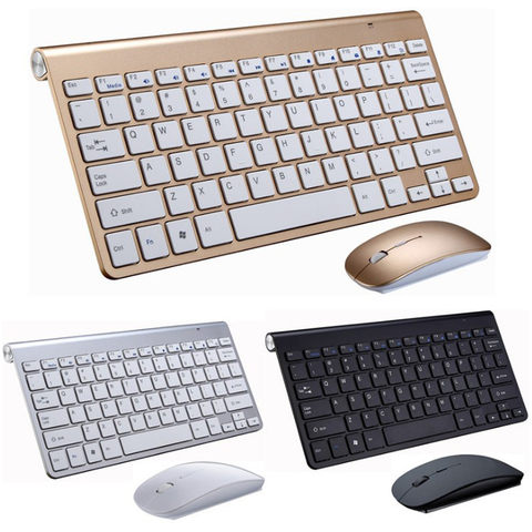 Teclado y ratón inalámbricos de 2,4G, Mini teclado portátil, conjunto de ratón para portátil, Mac, ordenador de escritorio, TV inteligente, PS4 ► Foto 1/6