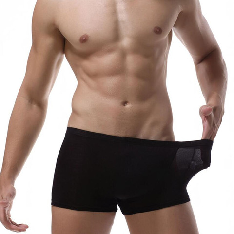 Calzoncillo bóxer clásico De bambú para hombre, ropa interior Masculina, sin entrepierna ► Foto 1/6