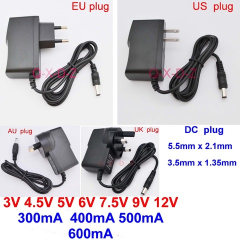 1 Uds AC110-240V DC 3V 4,5 V 5V 6V 7,5 V 9V 12V 300mA 400mA 500mA 600mA adaptador AC / DC convertidor DC/DC, fuente de alimentación UE nos es Reino Unido ► Foto 1/1