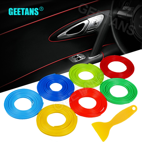 GEETANS-pegatina de hilo decorativo para interior de coche, tipo de inserción, salida de aire, decoración de tablero, cinta, accesorios AF, 5 m/lote ► Foto 1/6