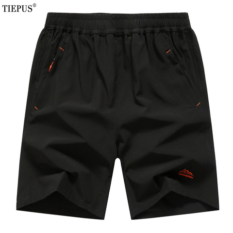 TIEPUS de talla grande 6XL, 7XL, 8XL, 9XL verano sólido ocio hombres pantalones cortos Casual de secado rápido pantalones cortos sueltos de cintura elástica ► Foto 1/5