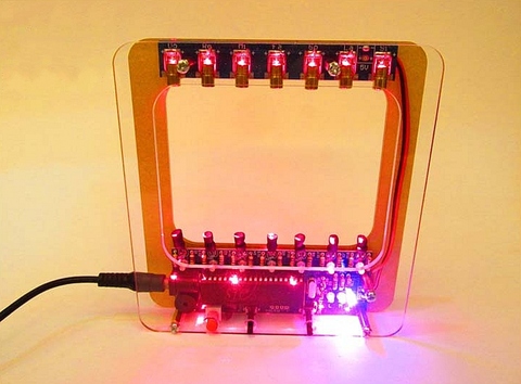 Kit de arpa láser DIY, juego de teclado con cuerdas, piezas electrónicas, 7 cuerdas, tecnología de Kit DIY electrónico, caja de música de Piano ► Foto 1/5