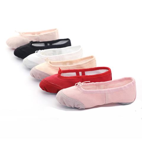 USHINE EU22-45 paño/zapatillas de Yoga para la cabeza de cuero gimnasio de Interior de ejercicio zapatos de baile de Ballet para niños niñas y niñas ► Foto 1/6