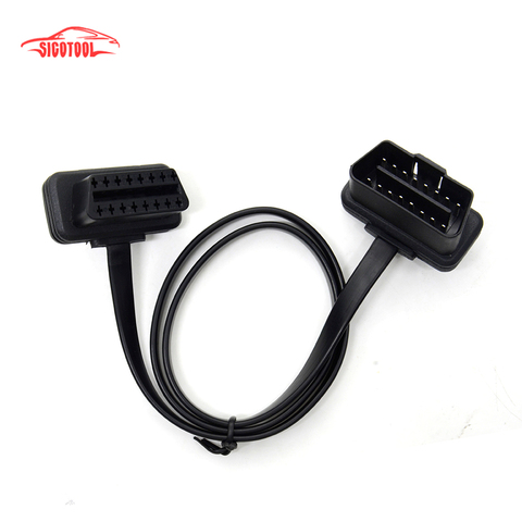 Cable de extensión de codo macho a hembra, 100cm, 60cm, 30CM, plano y delgado, OBD2, OBDII, OBD, 16 Pines, ELM327 ► Foto 1/6