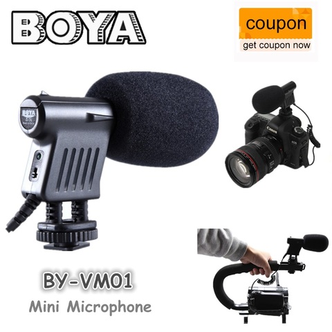 BOYA-micrófono de condensador de vídeo direccional, BY-VM01, para cámara Canon, Nikon, DSLR, Canon, Sony, Gopro, DSLR ► Foto 1/1