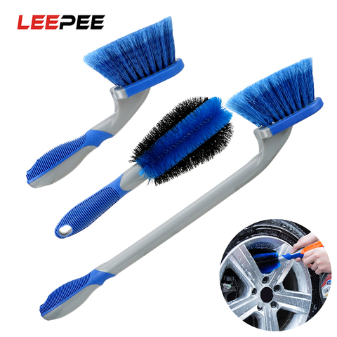 LEEPEE herramienta de lavado de coches cepillo de limpieza de neumáticos cepillo de rueda de coche ► Foto 1/6