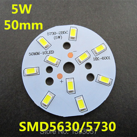 Panel de lámpara LED SMD de alto brillo, 5W, 5630/ 5730 SMD, LED presoldados, placa Base de aluminio para PCB de techo, 10 unids/lote ► Foto 1/3
