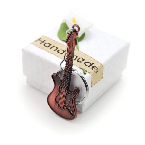Original nuevo llavero de guitarra de moda para mujer Vintage oro guitarra llaveros dijes para el bolso del coche llavero Trinket regalo ► Foto 1/6
