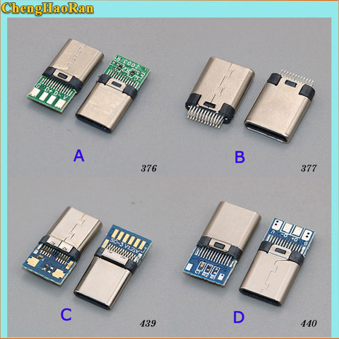 ChengHaoRan-conector de alimentación USB, conector de puerto de carga tipo C, conector USB 3,1 tipo C, conector macho, 1 Uds. ► Foto 1/1