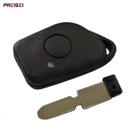 PREISEI-carcasa de mando a distancia para coche Peugeot 406, reemplazo de llaves, sin logotipo, con Clip de batería, 1 botón ► Foto 1/4