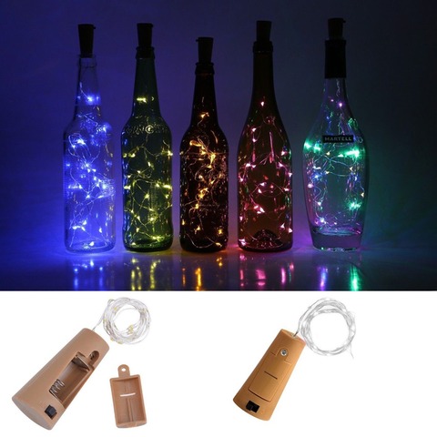 10 20 30 LEDs Cork en forma de cadena de luz LED de cobre Cadena de alambre vacaciones al aire libre hadas luces para fiesta de Navidad boda decoración ► Foto 1/6